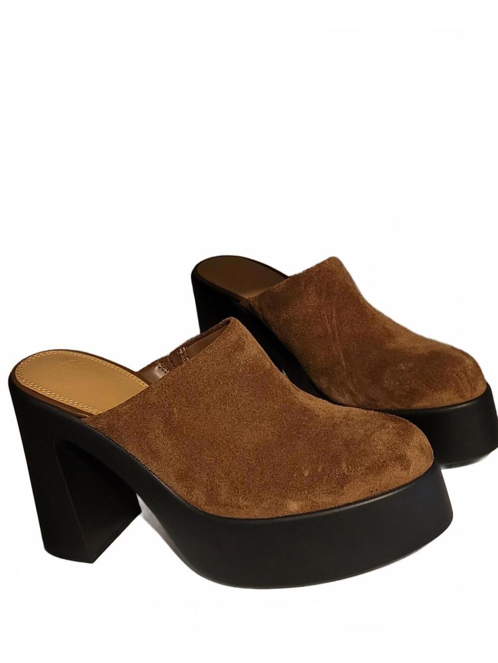 Gianni Bini Gianni Bono Brown Suede Clog Platform Mules Women's Sexy Size 10 M - Picture 4 of 9